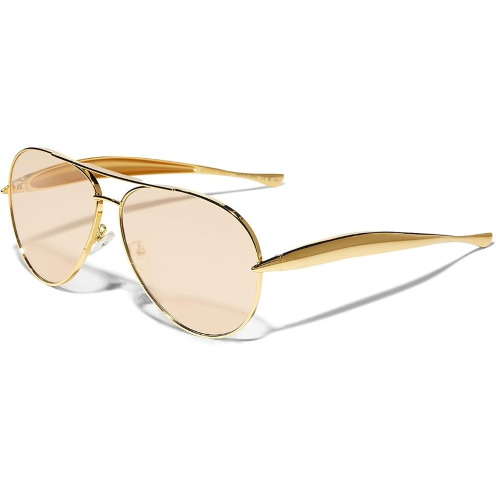 Gold Metal Aviator Sunglasses for Women